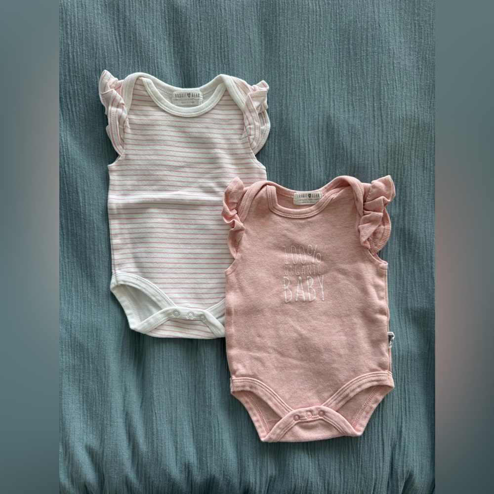 🛎️ Clearance Rabbit Bear Baby Girls Bodysuit 2 pieces Size 3/6 Months
